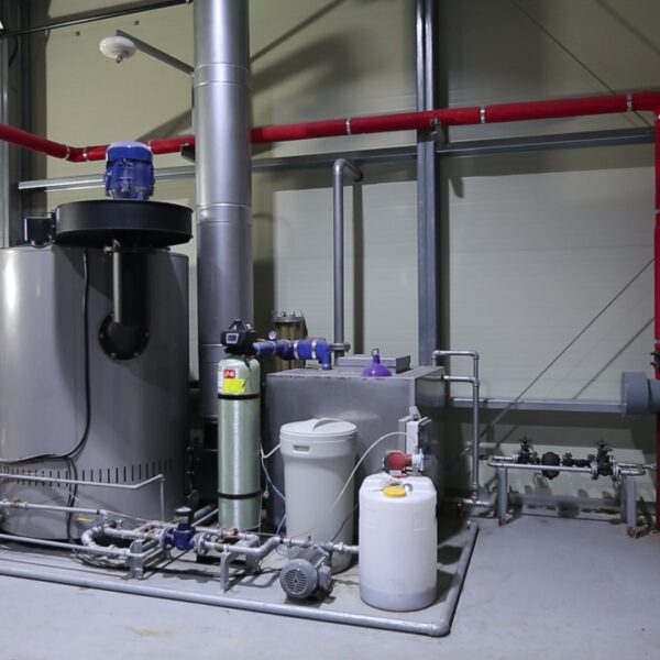 High pressure steam boiler for sterilization of sawdust medium